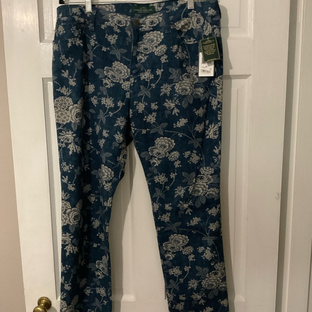 Ralph Lauren Blue Floral Women Jeans